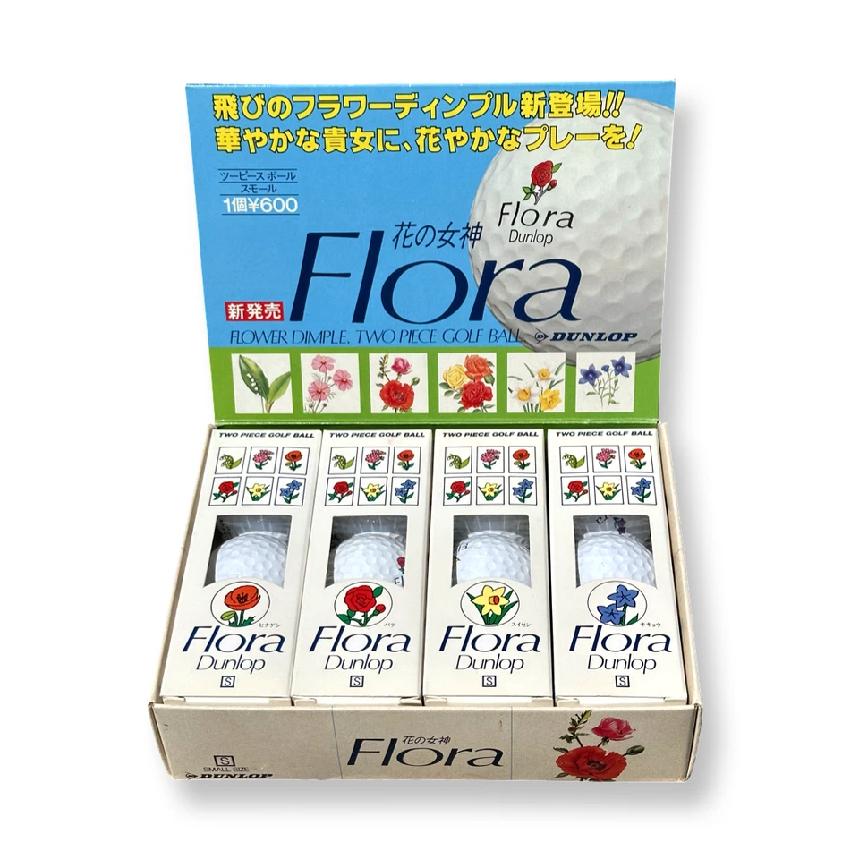 Vintage 1980s Dunlop Flora Flower Dimple Golf Balls – Made in Japan – Boxed Set - Image 3 of 4