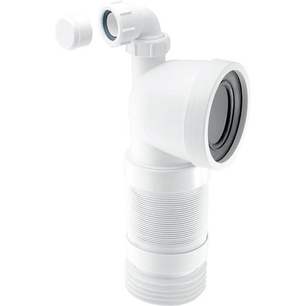 McAlpine 90° Flexible WC Pan Connector + Universal Vent Boss WC-CON8FV