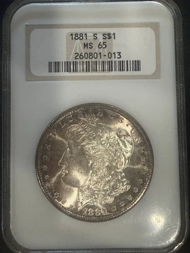 1881 S Morgan Silver Dollar NGC MS-65
