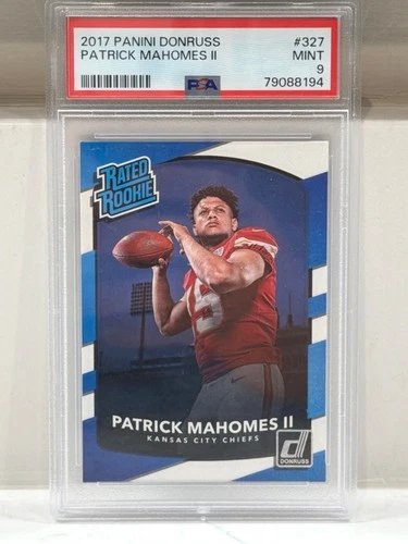 2017 Panini Donruss Patrick Mahomes II Rated Rookie #327 PSA 9