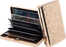 RFID Metal Blocking Credit Card Holder/Travel Wallet/Protective Shiny gold 