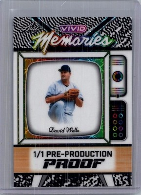 David Wells 2025 Leaf Vivid Baseball 1/1 Pre Production Proof