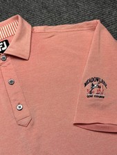 FootJoy Polo Shirt Mens Large Pink Meadowlake Golf Course Stretch Performance