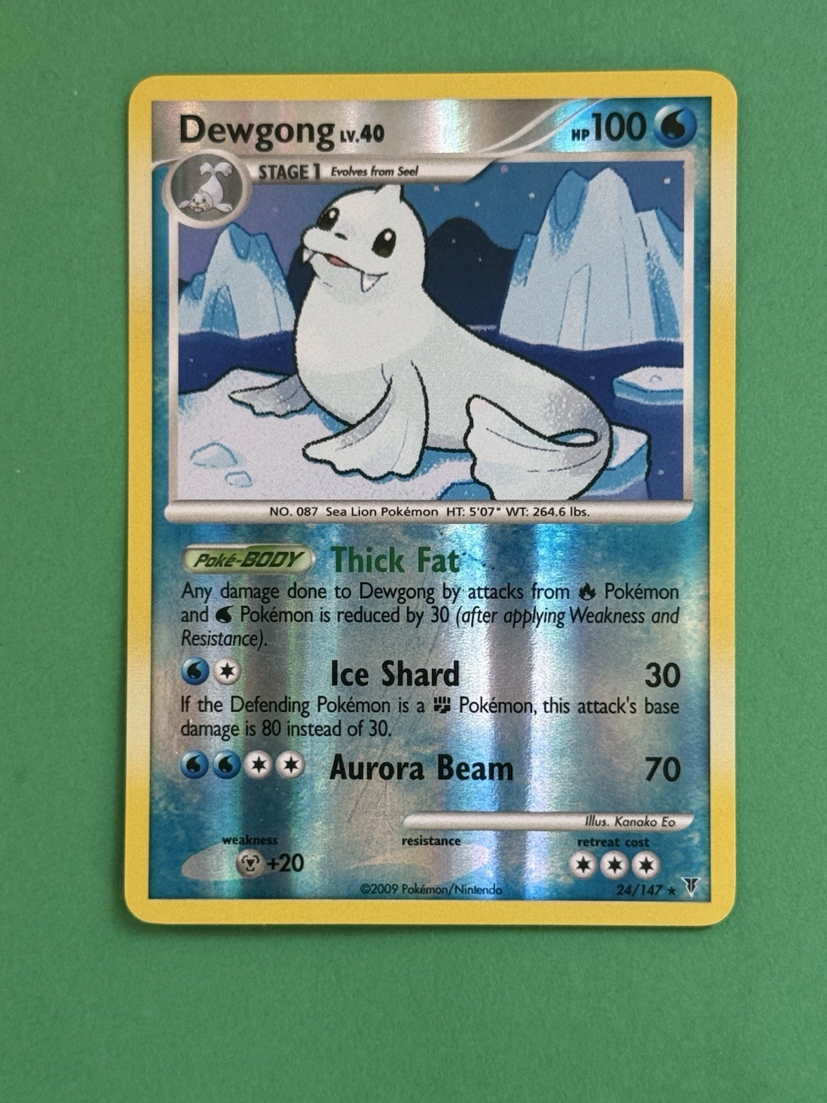 2009 Pokémon Dewgong Reverse Holo 24/147 Supreme Victors NRMT