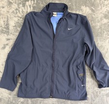 Nike Fit Dry Navy Blue Full Zip Jacket Mens Large Dri-Fit With Media Pocket