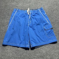 Speedo Marina Volley Board Shorts Swim Trunks Men's Large Blue Swimwear