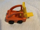 Vintage Fisher-Price Little People Orange Yellow Forklift Construction Set