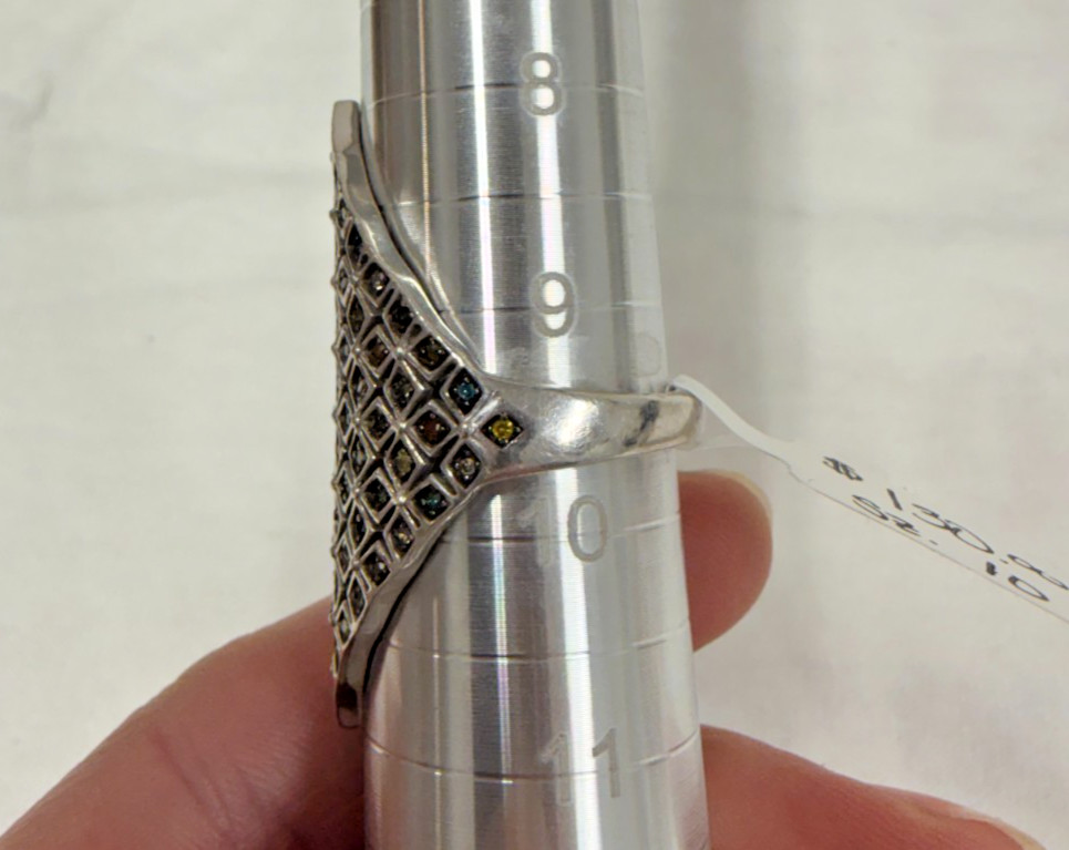 Diamond Shape Multi-Color Silver Ring - image 3