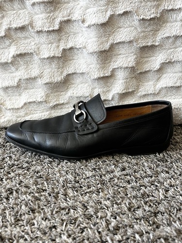 Magnanni Rafa II Black Size 12 Calfskin Leather Horsebit Loafers Slip On - Picture 11 of 19