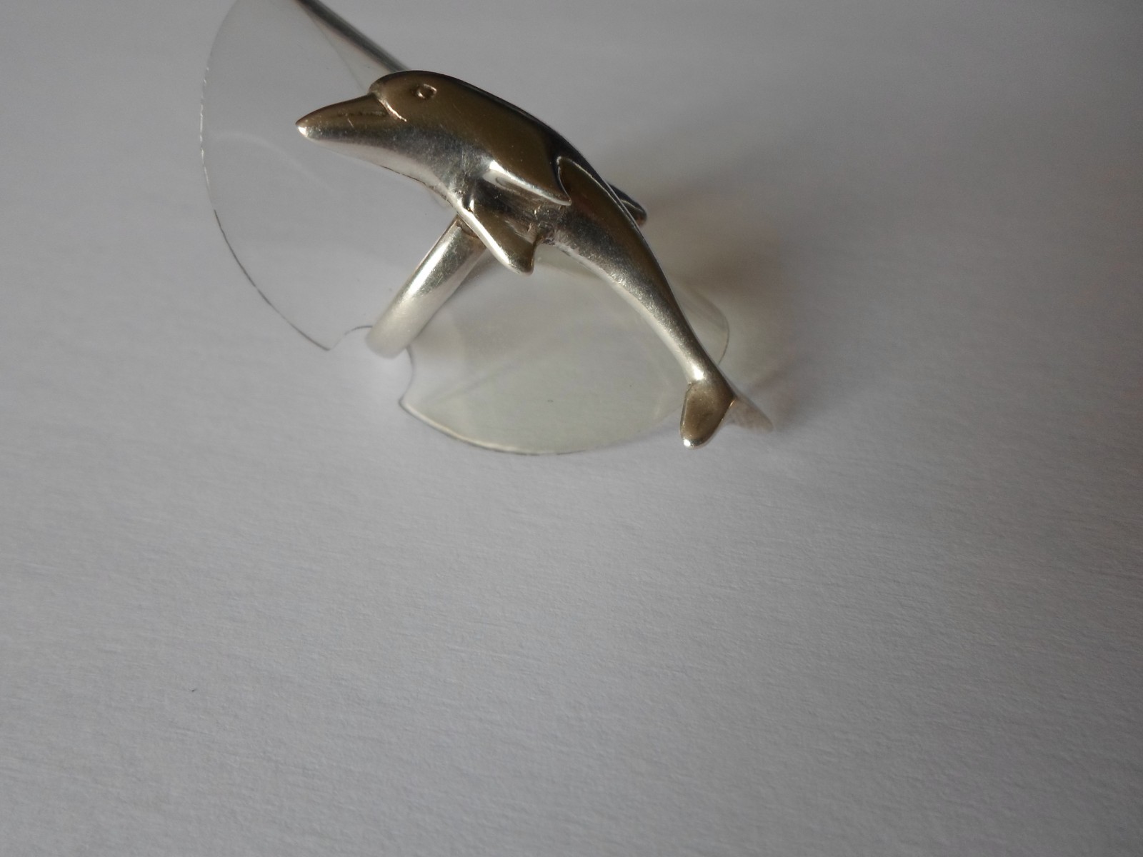 solid silver ring, bottlenose dolphin, size 52 - image 7