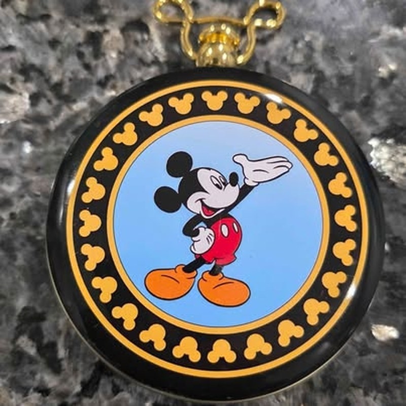 Vintage Mickey Mouse Gold Pocket Watch - Never Used, with Original Case