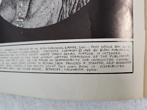 Vintage Bijou Funnies #3 Underground Comix 1969 Softcover Adults Only Comic Book - Picture 4 of 10