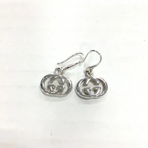 Boucles d'oreilles GUCCI imbriquées G argent accessoires femme haut mm larg mm