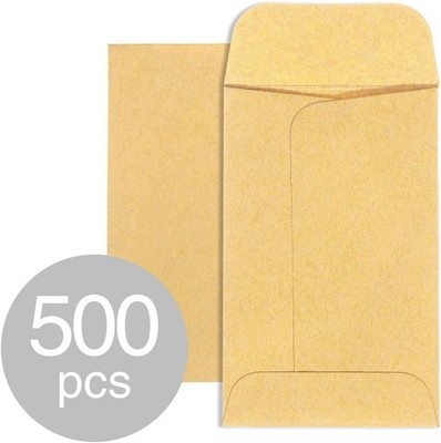 500 Small Coin Envelopes Kraft 2 14 x 3 12 Gummed Flap