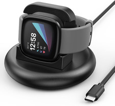 Charger Dock for Fitbit Versa 4/Versa 3/Sense 2/Sense, Anti-Slip Charging Stand