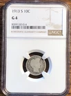 1913-S Barber Dime - NGC G 4 - Better Date