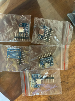 5 x USB Typ C Buchse Breakout Board PCB, USB Power Data Board, USB-C