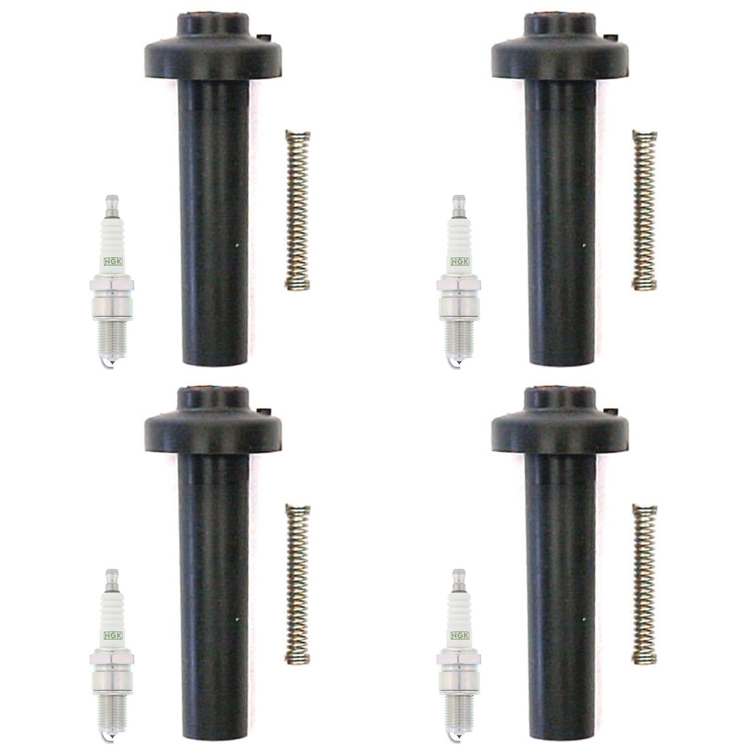 NGK 4 Platinum Spark Plugs  Denso Coil Boots Kit for Toyota Van 2.2L L4 Y 4YEC