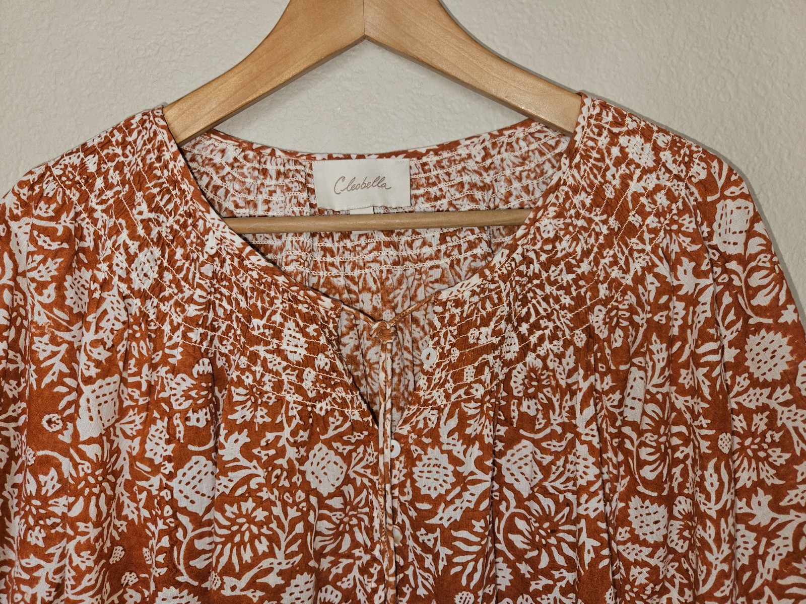 Cleobella Adele Buttoned Peasant Blouse Size Smal… - image 7