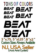7 pc. BEAT Die Cut Vinyl Decal Set Cycling Club Bike MTB Touring Road BMX