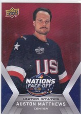 2024/25 UD 4 NATIONS FACE-OFF..AUSTON MATTHEW..IMAGE VARIANT..CARD # 5-V..U.S.A.
