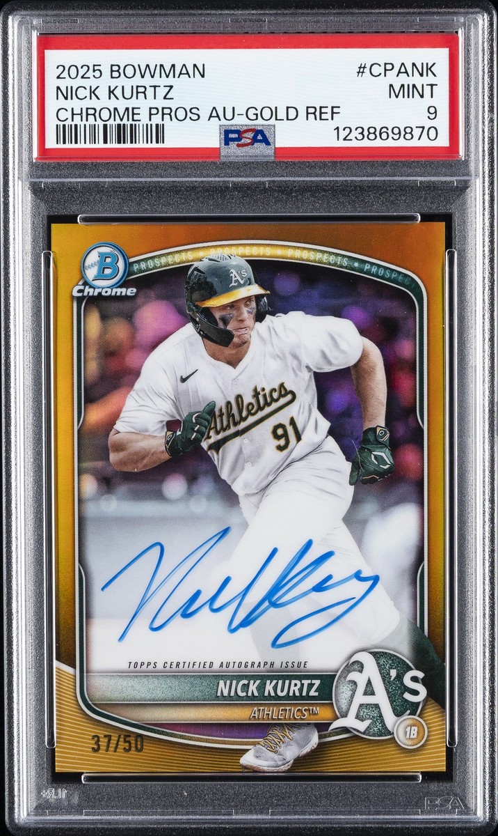 2025 Bowman - Chrome Prospect Autographs Nick Kurtz #CPA-NK Gold