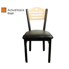 Oak Street Mfg Shoreline Cherry Wood Back Chair w/Black Vinyl Seat