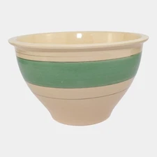 Roseville Creamware Utility Ware 1920s Pottery Green Band Ceramic Bowl 3-8