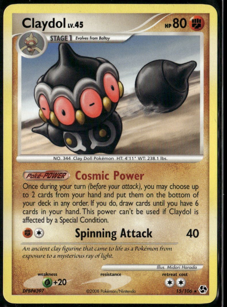 Claydol 15/106 Rare Great Encounters LP Pokemon Card