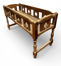 Vintage Wooden Plant Stand Trough Jardiniere Planter Stand 90cm Rustic Oak Wood