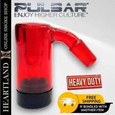 PULSAR High Quality Ash Catcher Thick Glass Bong RECLAIMER 14mm 45 deg | RED