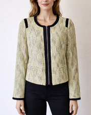 Banana Republic Tweed Zip Front Long Sleeve Jacket Size 8