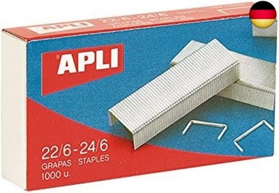 APLI 13469 - Packung mit 1000 Heftklammern, 22/6-24/6