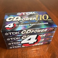 TDK PWR-110 CD Power Audio Cassette Tapes Lot Of 4 - High Energy Performance Vtg