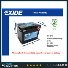 EFB Car Battery fits ALFA ROMEO GIULIETTA MITO BRERA 147 SPIDER Exide
