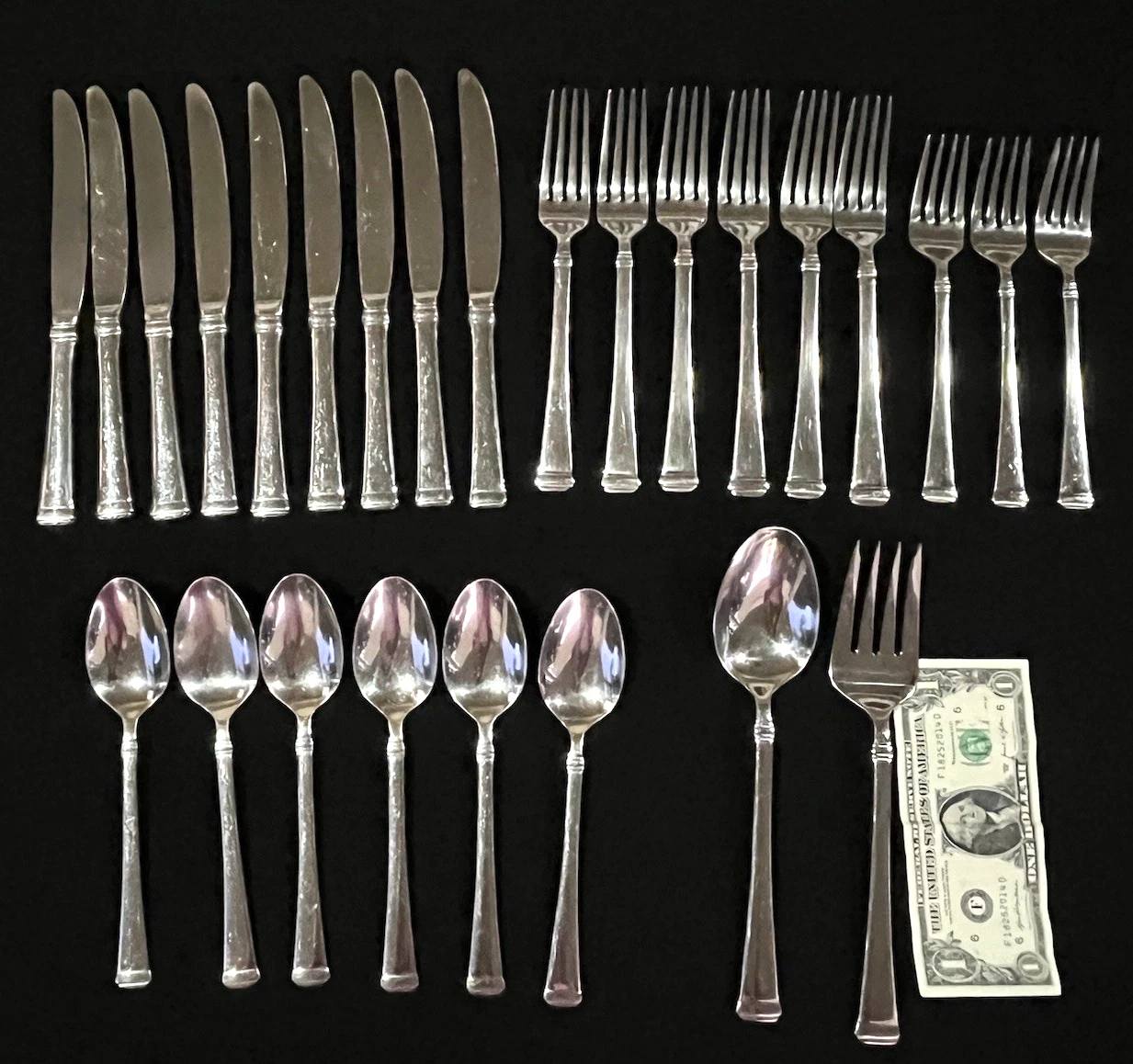 26 x MIKASA " Harmony " Solid Glossy Handle Stainless Steel Flatware Lot China