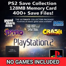 PS2 Unlocked Save Collection - 400 Saves - 128MB Memory Card - 100 Complete