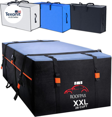 XXL 28 Cuft Car Rooftop Cargo Carrier Bag Extra Waterproof Car Roof Storage with