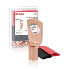 DTLDZSC Thick Copper Electric Wire Lugs,20Pcs Bare Copper Gauge 12-10Awg-1/4M...