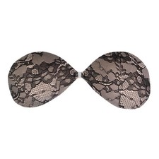 Womens Self-Adhesive Silicone Front-Closure Lace Bra, Bare Nude Lace B, B