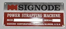 Vintage Signode Power Strapping Machine Tag Emblem Sign