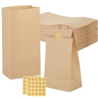 PapiertÜTen Klein Braun Kraftpapier GeschenktÜTen 50 StüCk Mit Aufkleber 9X18Cm