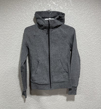 Lululemon Women  s Gray Full Zip Hoodie Cotton Blend Fleece Size 4