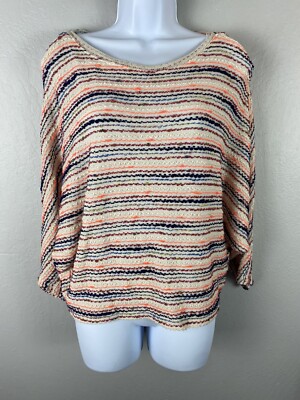 NWT Anthropologie Postmark Malu Knit Cold Shoulder Batwing Sweater Top Sz SMALL
