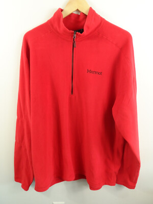 Marmot Mens Rocklin 1/2 Zip Fleece Pullover Size XL Team Red/Port NWT 