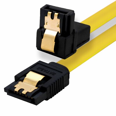 0,15m S-ATA III Kabel gelb 15cm SATA 6 Gb/s HDD serial ATA SSD gewinkelt Winkel
