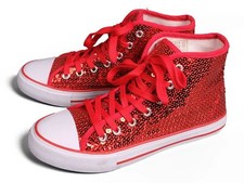 Damen Pailletten Schuhe rot Turnschuhe Pailletten Sneaker Köln Karneval Fasching