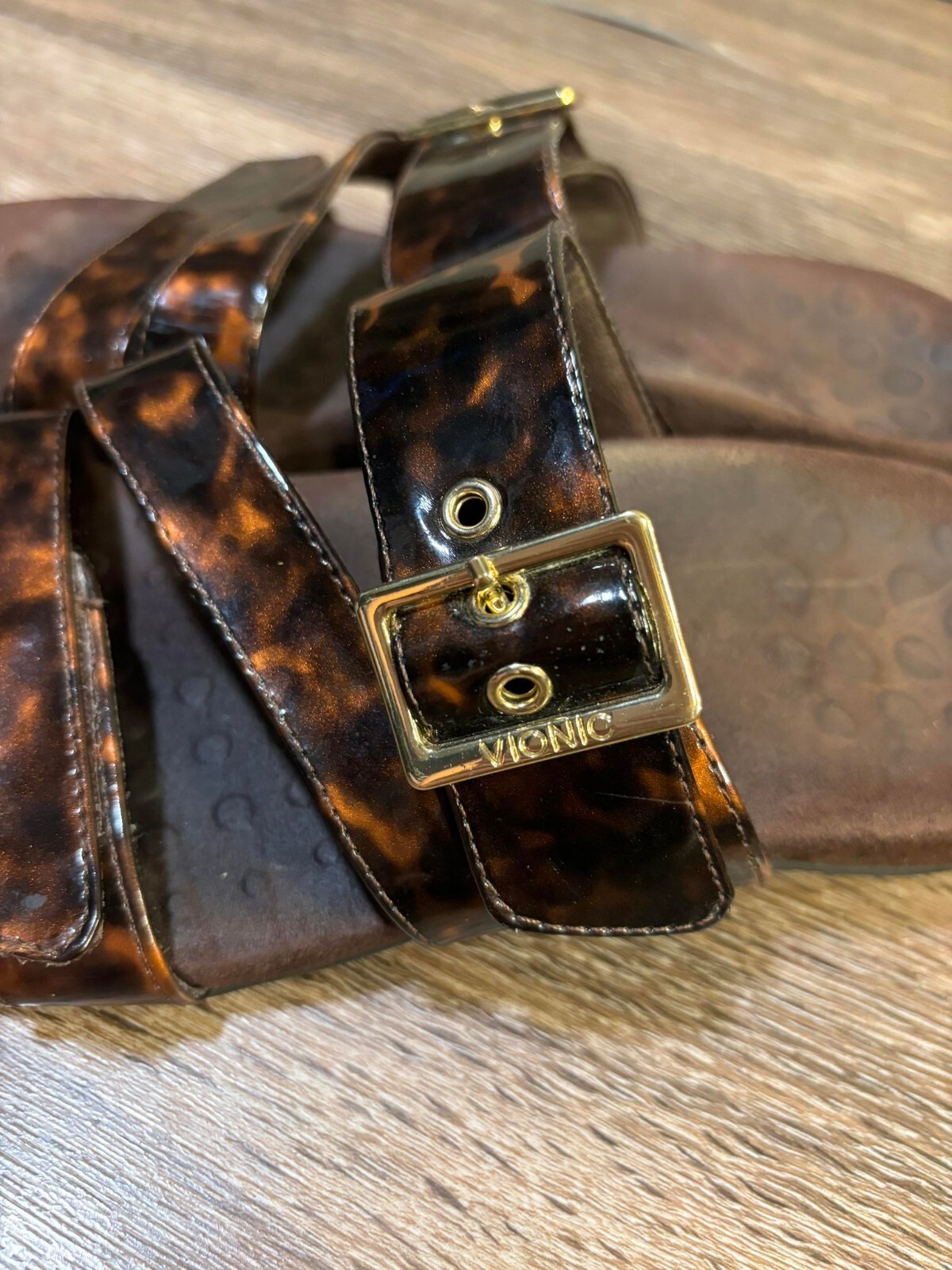 Vionic Skylar Adjustable Tortoise Brown Slip On S… - image 2