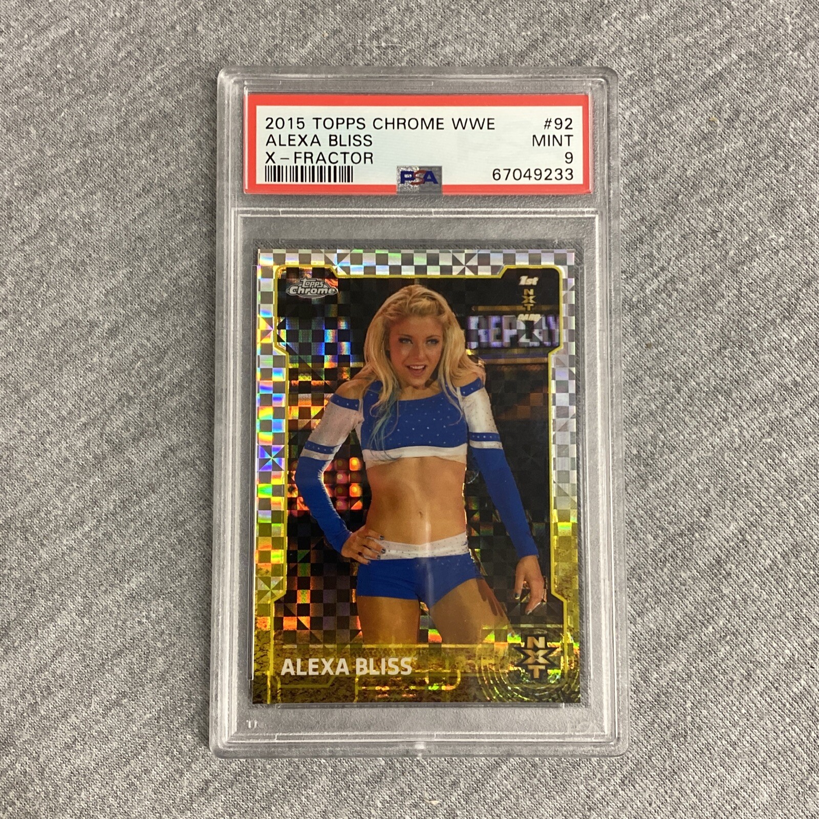 2015 Topps Chrome WWE #92 Alexa Bliss X-Fractor PSA 9