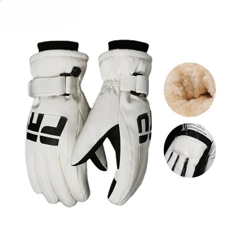 Gloves Winter Plush Ski Riding Men Women Warm Wind- Waterproof Touch Screen-image